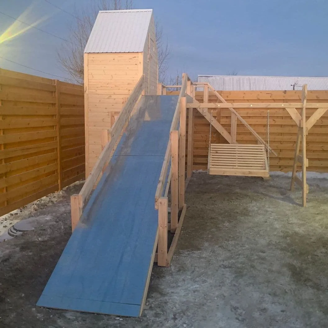 Детский городок с качелями и горкой House Baikal